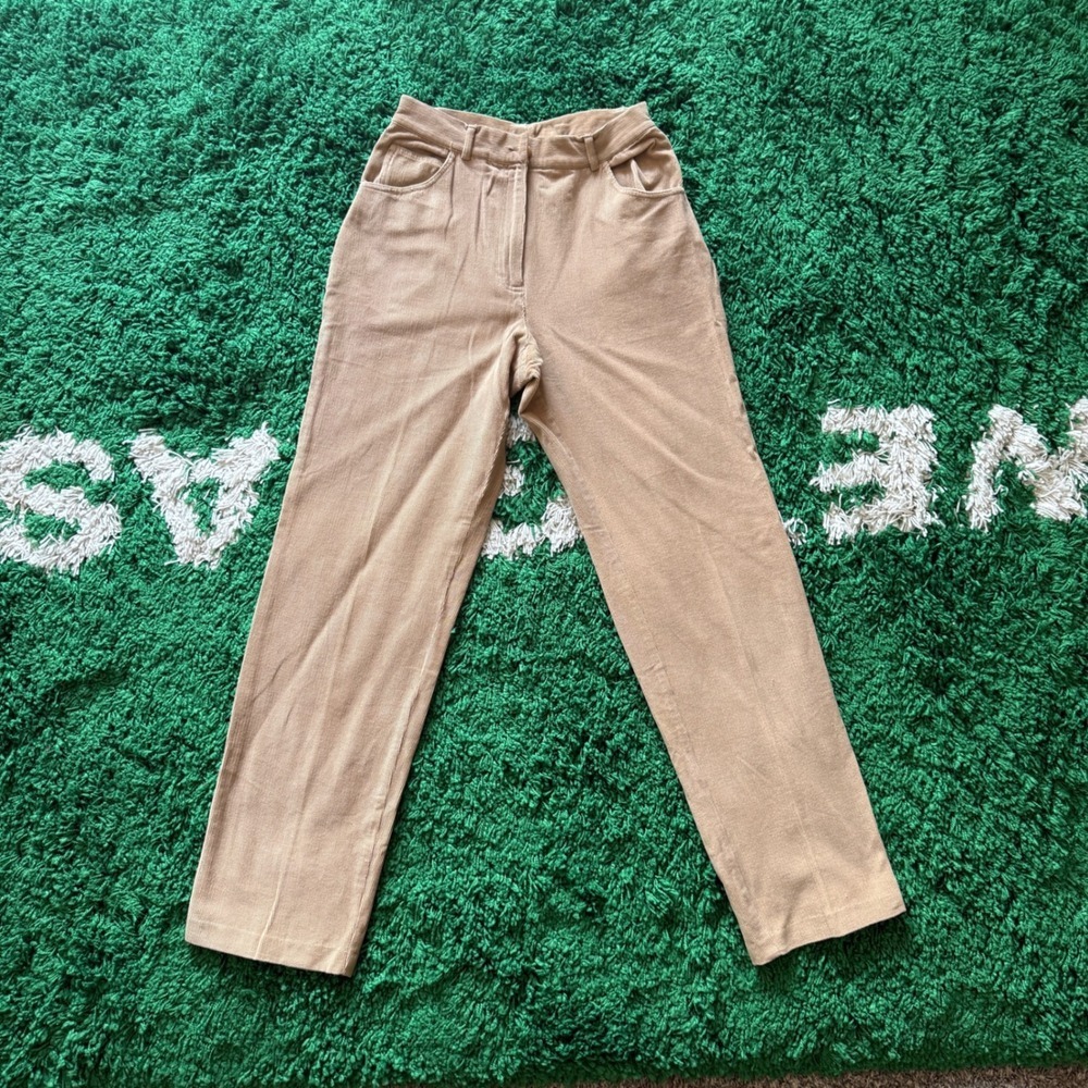 EP Pro Corduroy Pants Womens Size 6 Tan Cotton Blend High Waist Trousers
